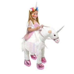    Kids Animal Unicorn Horse Halloween Fancy Dress Up Carry Me Ride On Costume