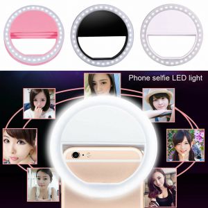 Shopstyle Electric-style Portable Selfie LED Light Ring Fill Camera Flash For Mobile Phone iPhone Samsung- תאורה לטלפון שתאפשר לכם לצלם תמונות  מ ו ש ל מ ו ת!