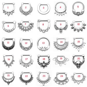 Shopstyle Accessory-style Choose Your Size 316L Stainless Steel Septum Clicker Nose Ear Ring Body Piercing